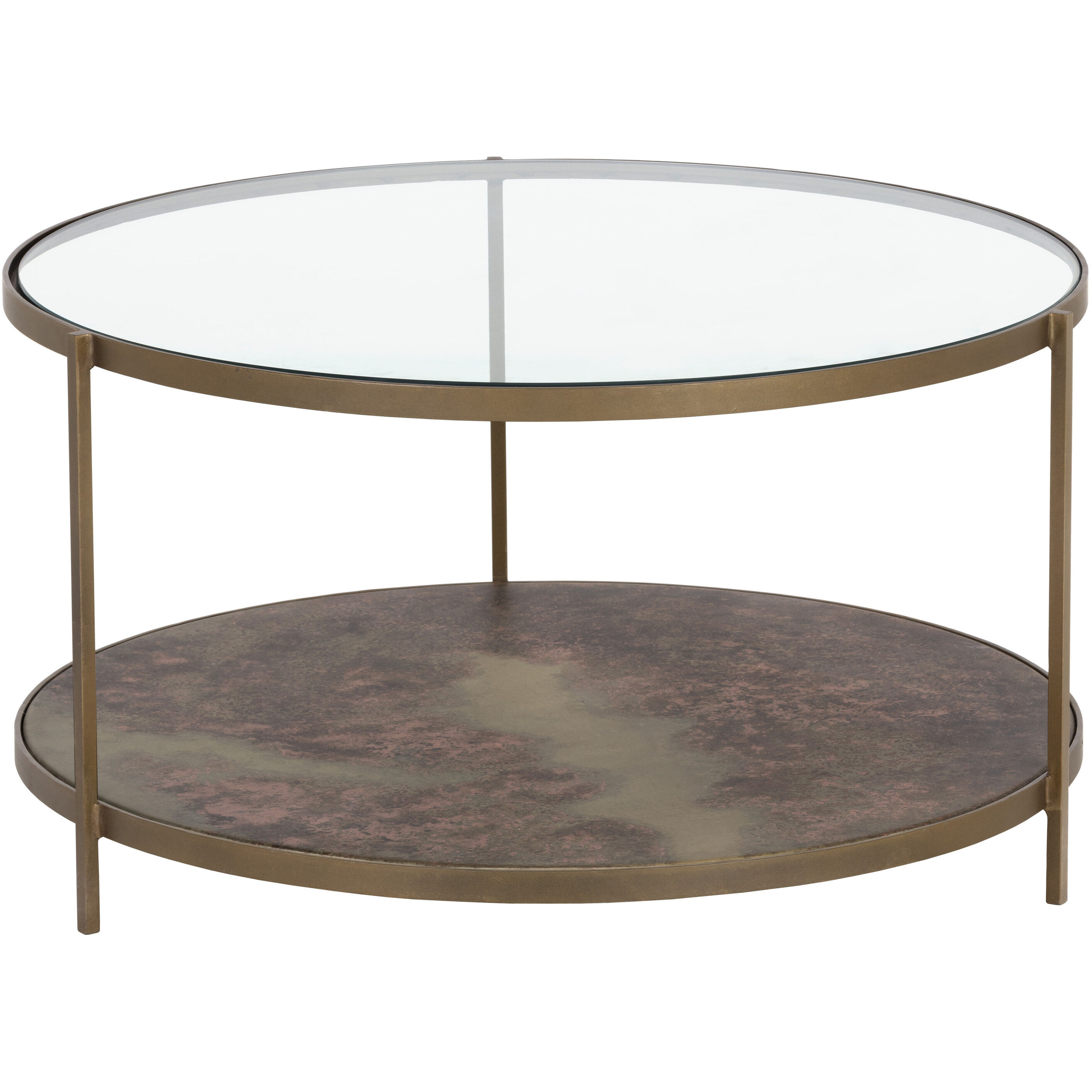 Concord 33 X 18 inch Clear / Antique Brass Coffee Table